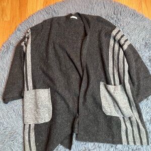 Veveret Gray Lagenlook Kimono Style Oversized Wool Cardigan Size M L